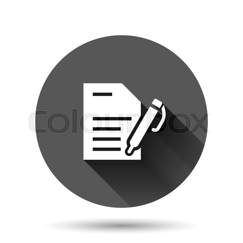 Blogging icon in flat style. Document | Stock vector | Colourbox
