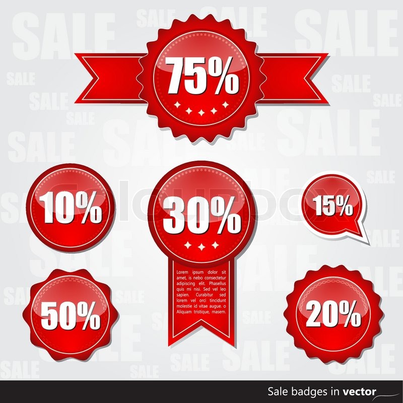 collection of red sale badges stock vector colourbox