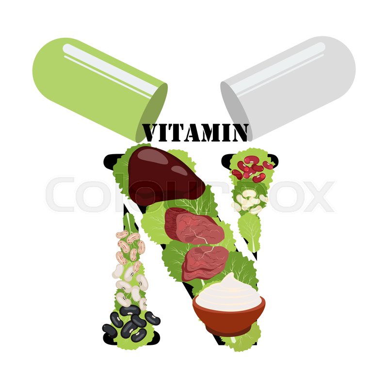 Vitamin N rich food vector Stock vector Colourbox