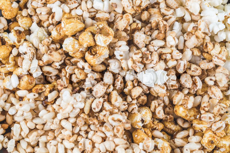 Popcorn and wheat corn snackes Stock image Colourbox