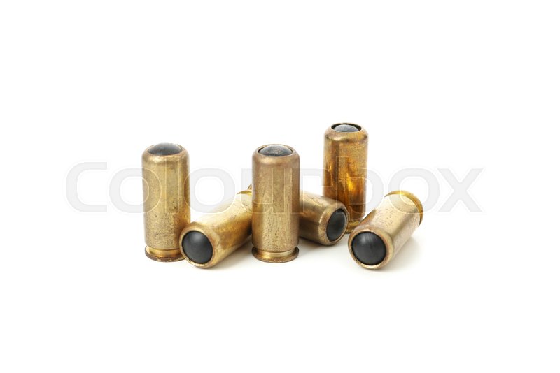 Rubber bullets isolated on white Stock image Colourbox