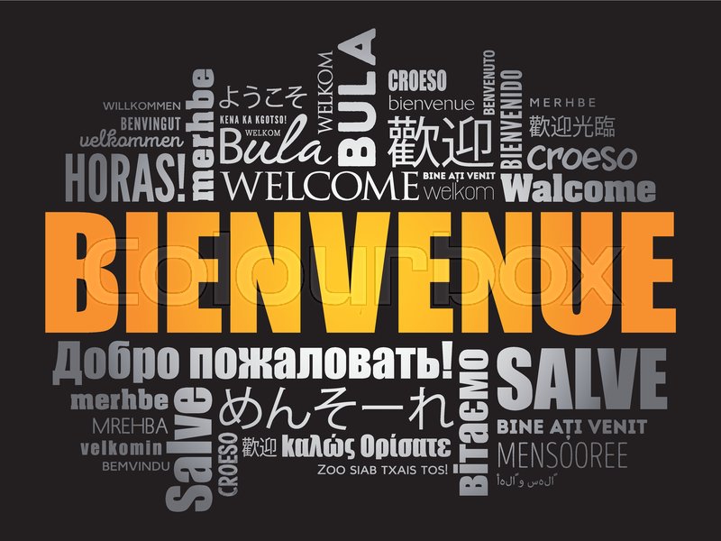 Bienvenue in French) word Stock vector Colourbox