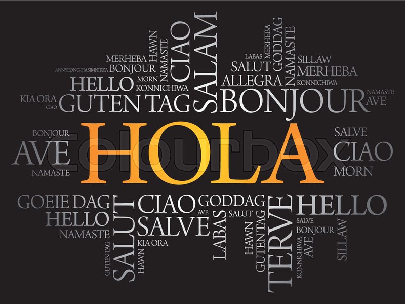 Hola! (Hello Greeting in Spanish) word Stock vector Colourbox