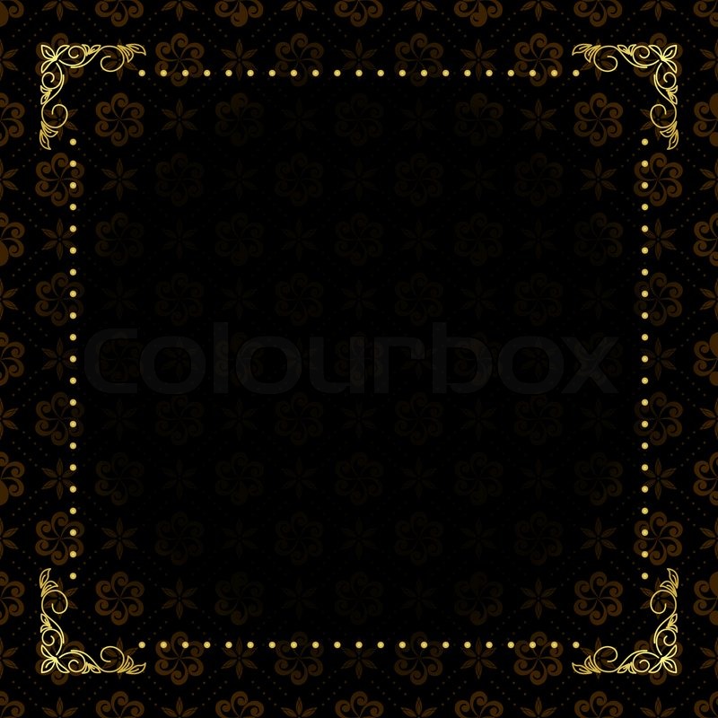 Schwarze Karte Mit Goldrahmen Stock Bild Colourbox