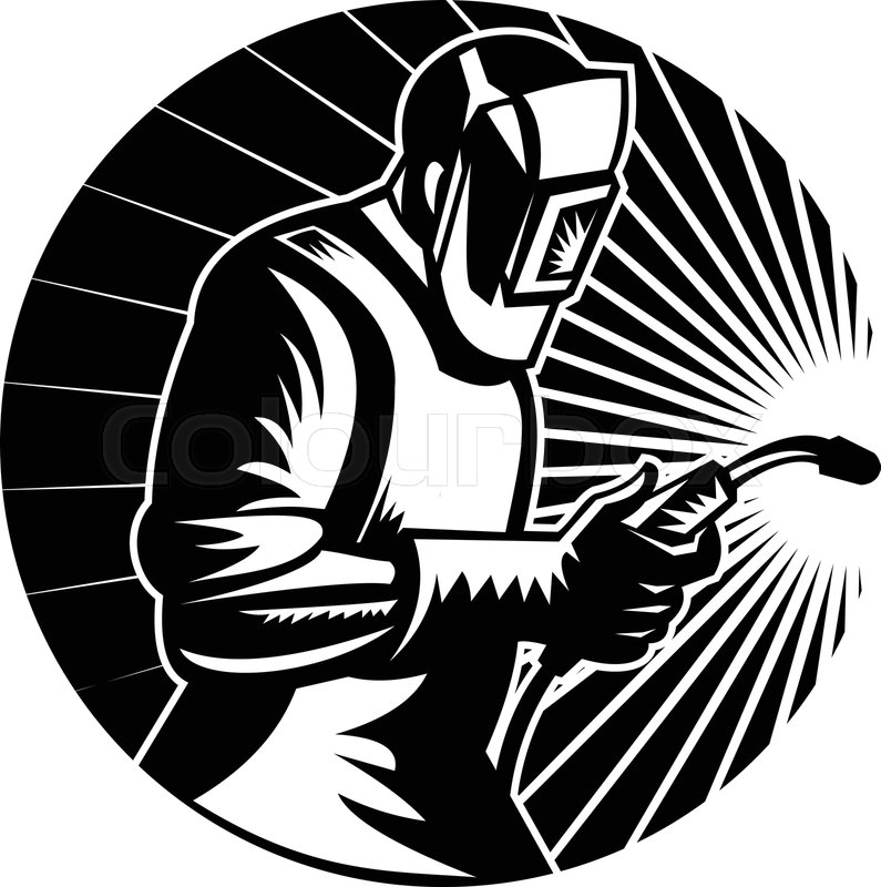 Illustration of a MIG welder worker Stock vector Colourbox