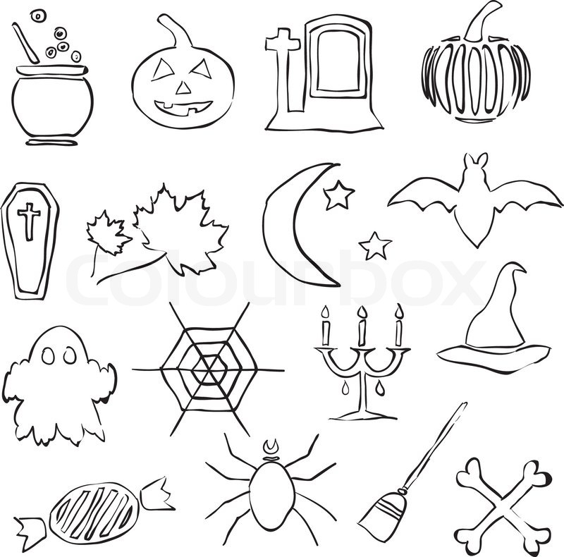 Doodle halloween images | Stock Vector | Colourbox