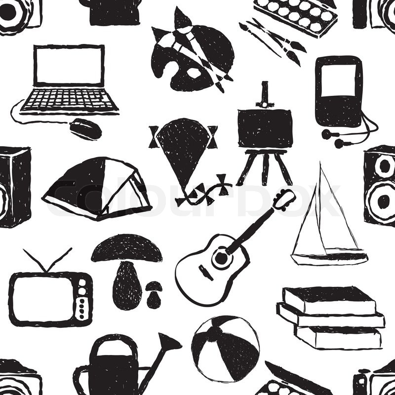 Nahtlose Doodle Hobby Muster | Stock-Vektor | Colourbox