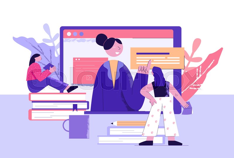 Online training courses illustration. Stock vector Colourbox