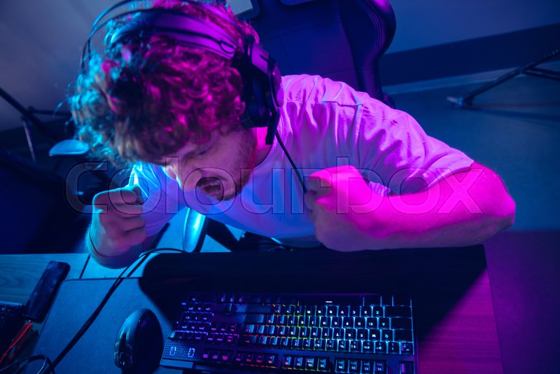Cyber sport. Fully concentrated ... | Stock image | Colourbox