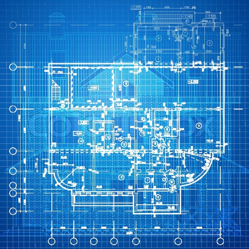 Urban Blueprint vector Architectural background Part 