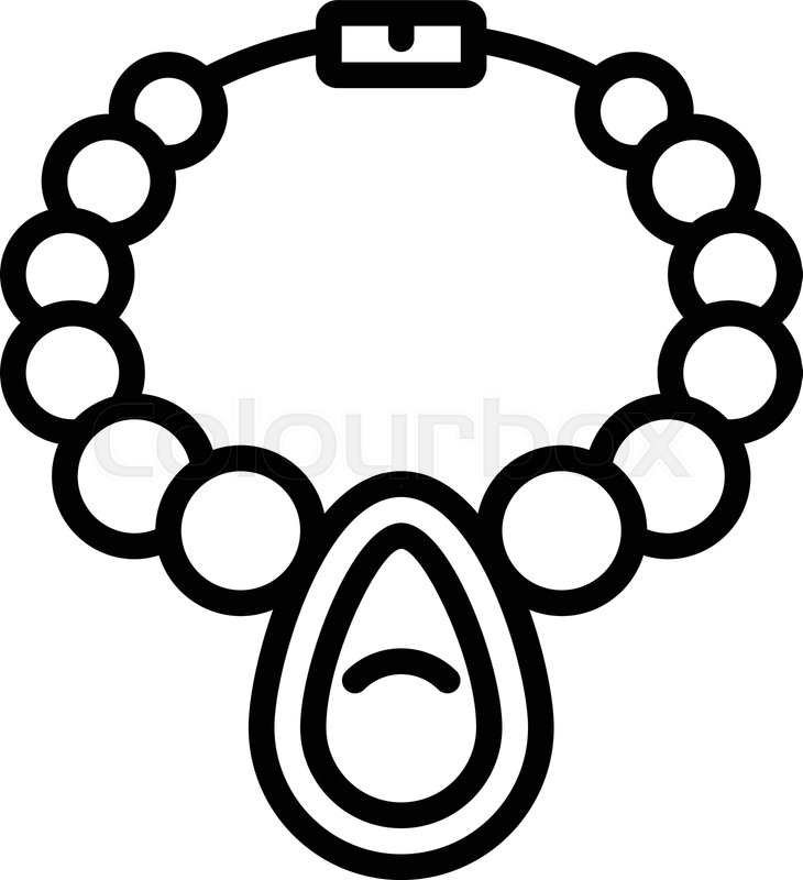 Fashion pearl necklace icon. Outline Stock vector Colourbox