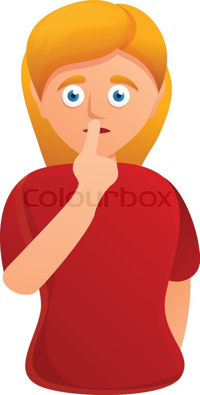 Silence woman icon. Cartoon of silence ... | Stock vector | Colourbox
