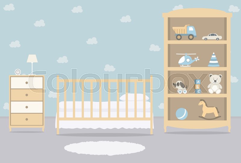 Kid's room for a newborn baby. Stock vector Colourbox