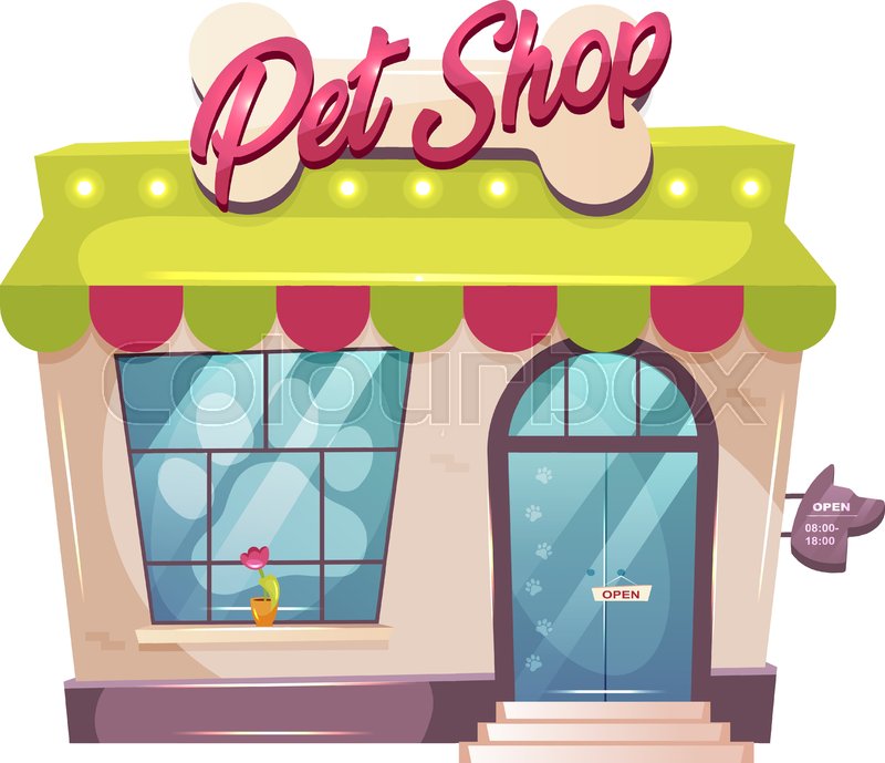 Pet shop cartoon vector illustration. ... | Stock vector | Colourbox