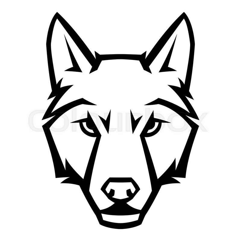 Mascot stylized wolf head. | Stock vector | Colourbox