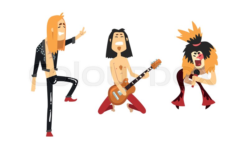 Funny Rock Musicians Characters Set, ... | Stock vector | Colourbox