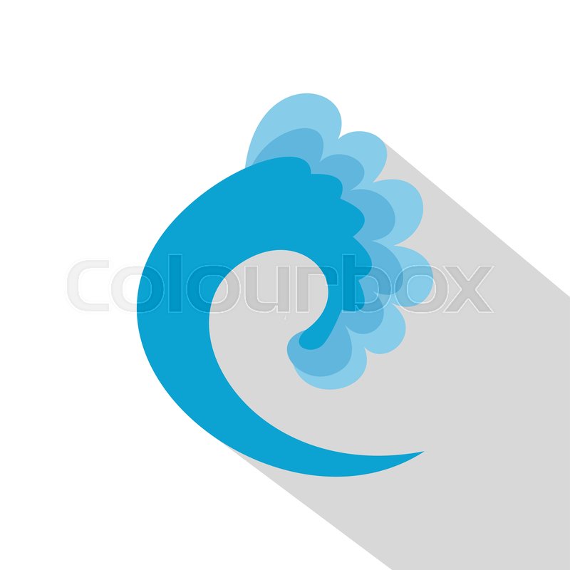 Wave ocean icon. Flat illustration of | Stock vector | Colourbox