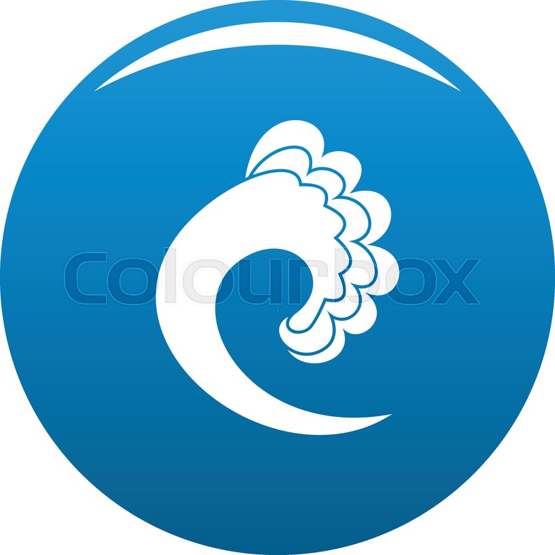 Wave ocean icon vector blue circle ... | Stock vector | Colourbox