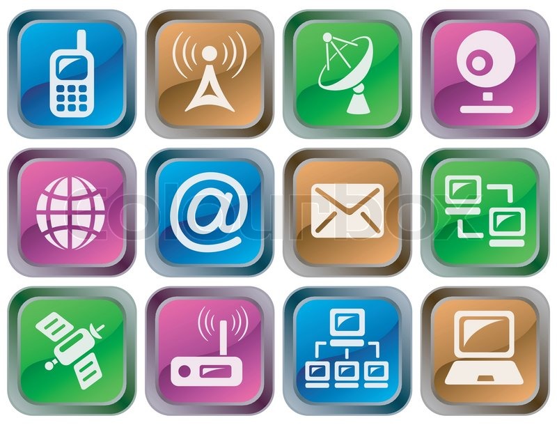 Communication button set | Stock vector | Colourbox