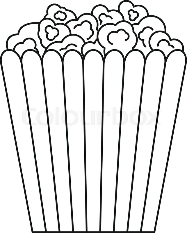 Cinema popcorn box icon. Outline Stock vector Colourbox