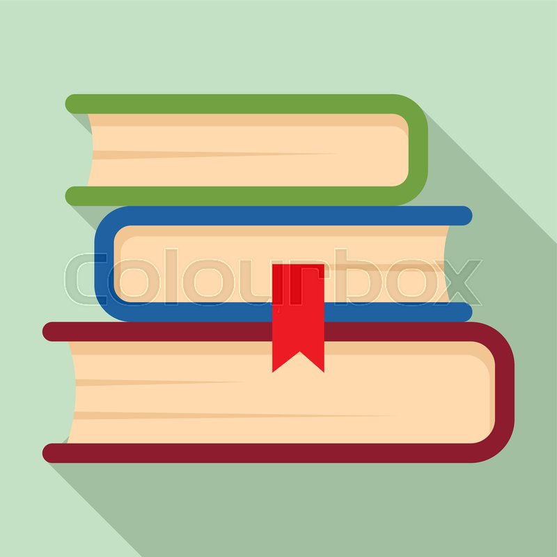 Book stack icon. Flat illustration of | Stock vector | Colourbox