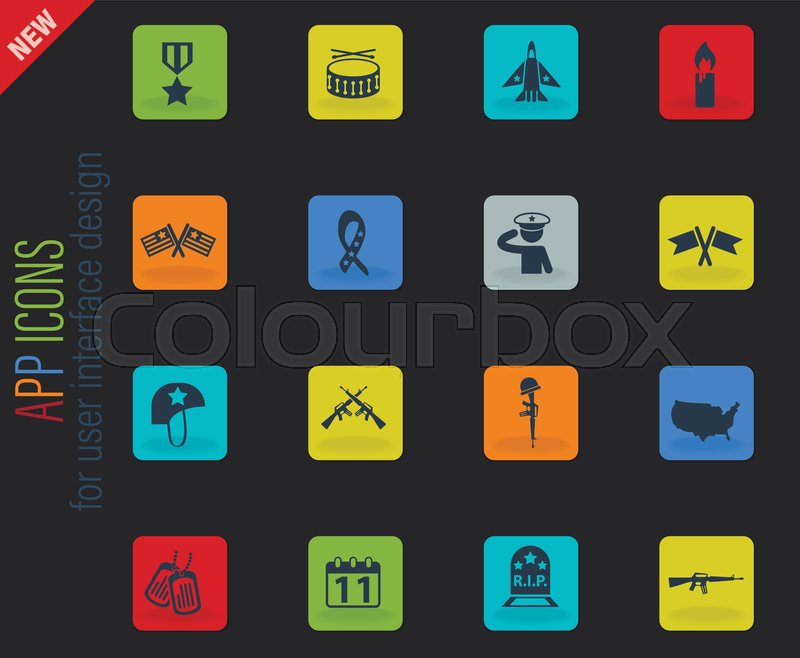 Veterans day vector icons for web and | Stock vector | Colourbox
