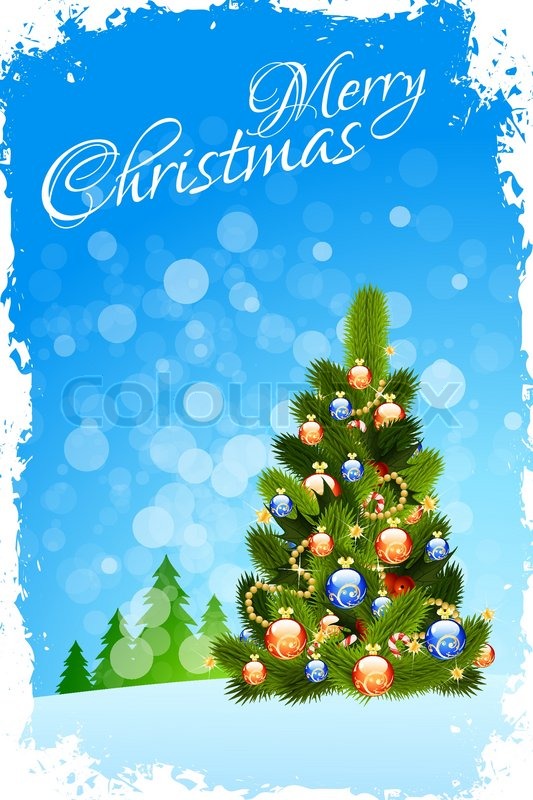 Merry Christmas Greeting Card | Stock Vector | Colourbox