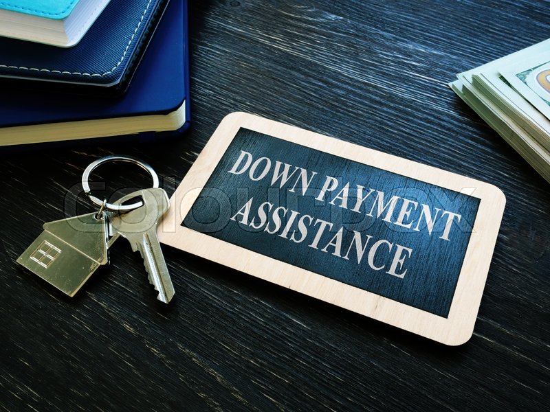 Down payment assistance phrase and Stock image Colourbox