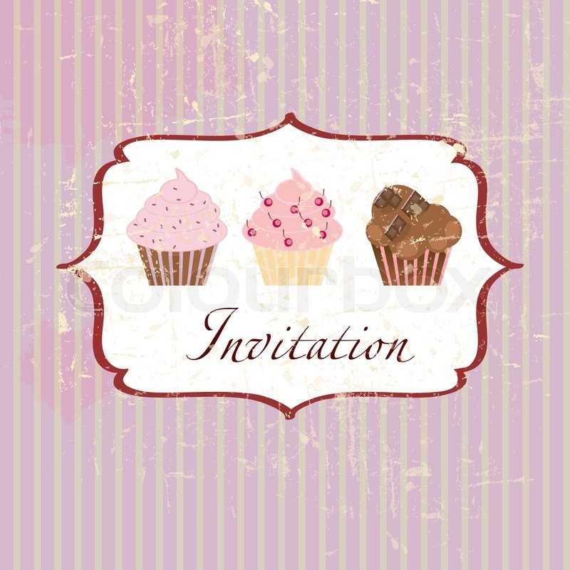 cupcake invitation background stock vector colourbox