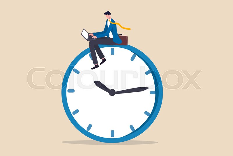 After hours worker, working late Stock vector Colourbox