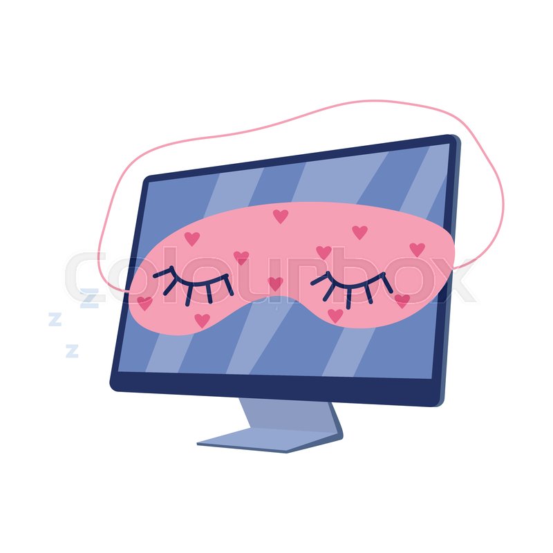 Computer display sleeps with sleeping | Stock vector | Colourbox