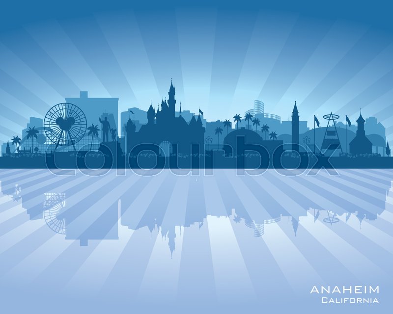Anaheim California city skyline vector | Stock vector | Colourbox
