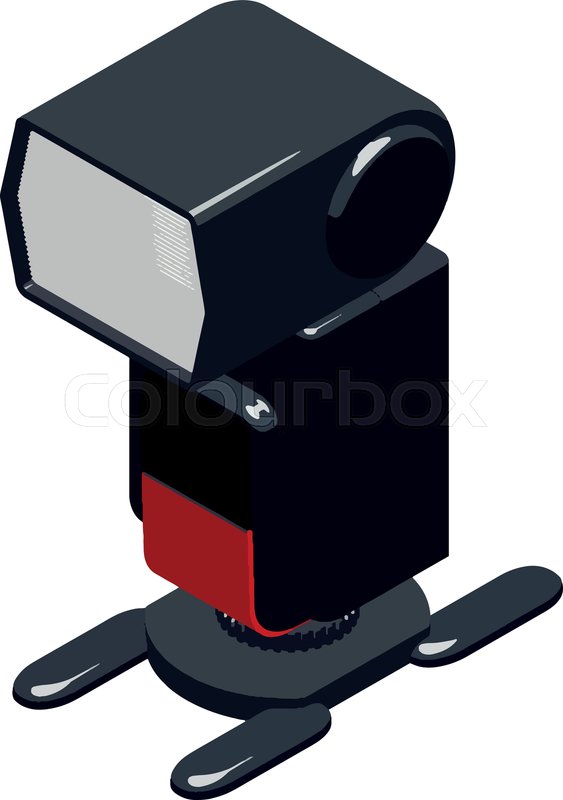 Camera flasher icon. Isometric of | Stock vector | Colourbox