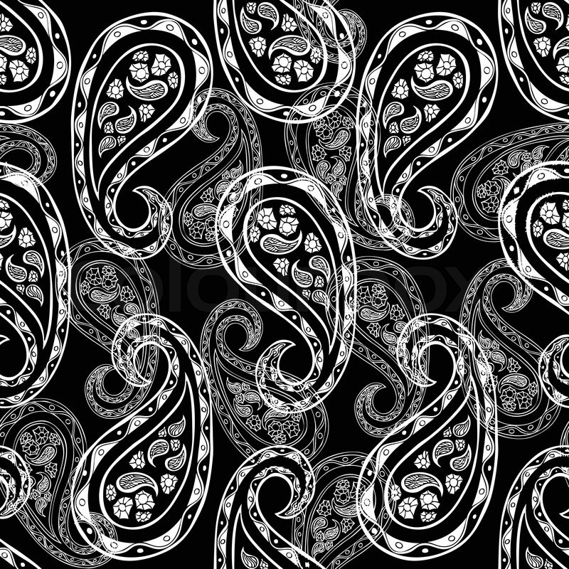 White Paisley Background