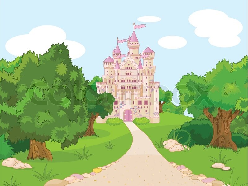 Castle on hill Stock vector Colourbox