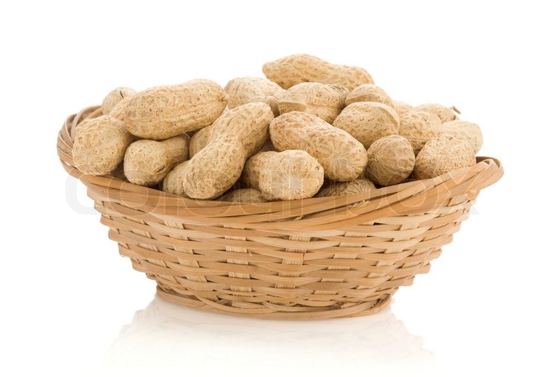 Erdnüsse, die isoliert auf weiss Stock Bild Colourbox