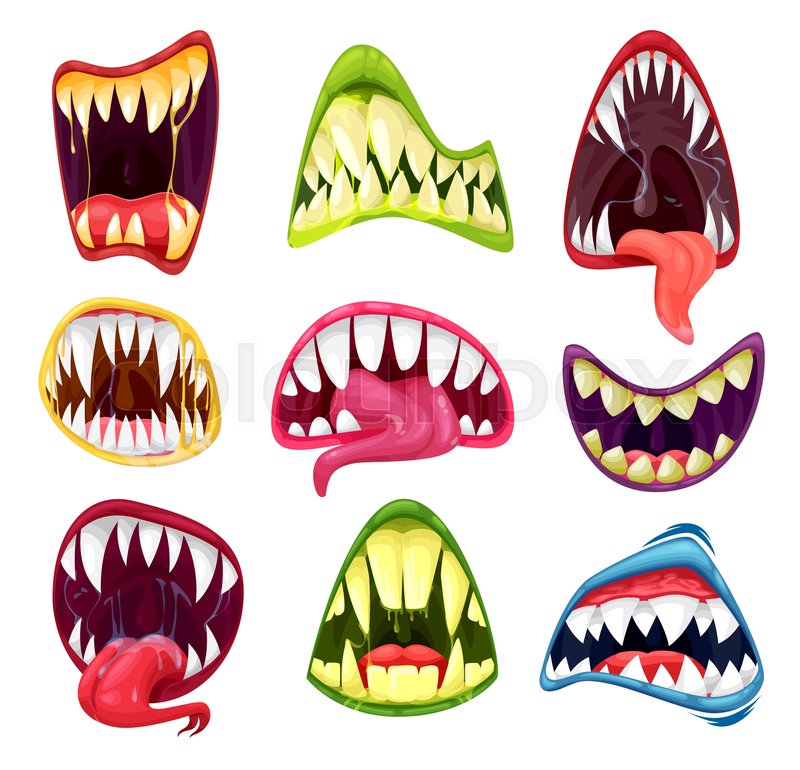 Monster mouths cartoon set of vector | Stock vector | Colourbox