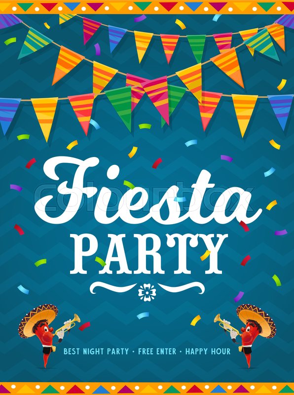 Mexican fiesta party vector poster Stock vector Colourbox