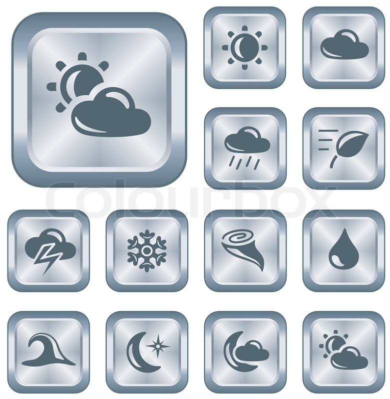 Weatherproof Button Design Weather button set | Stock vector | Colourbox
