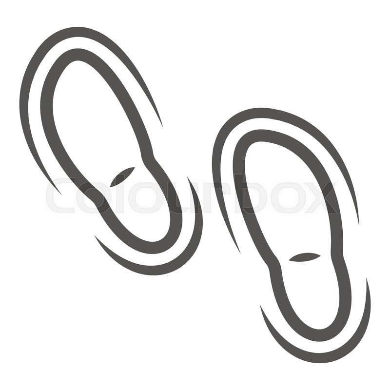 Footprints in snow line icon, World Stock vector Colourbox