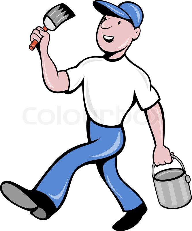 House Painter Cartoon Stock Vector Colourbox