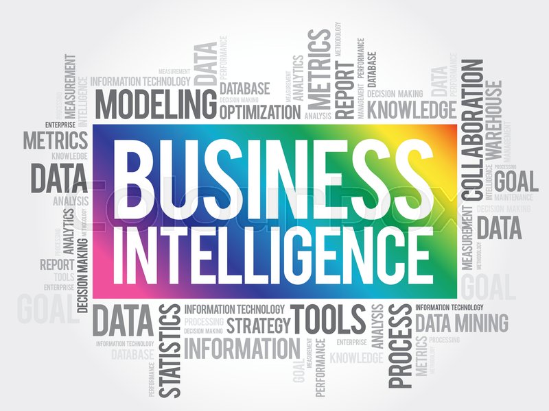 Business intelligence word cloud Stock vector Colourbox