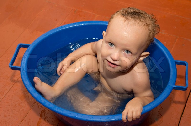 little boys in tub