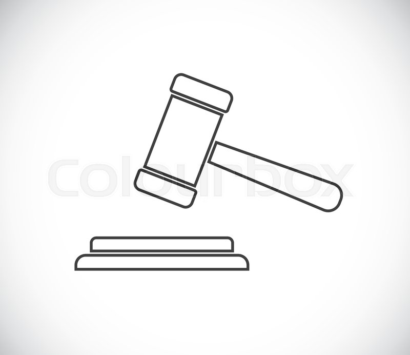 Judge hammer outline icon Stock vector Colourbox