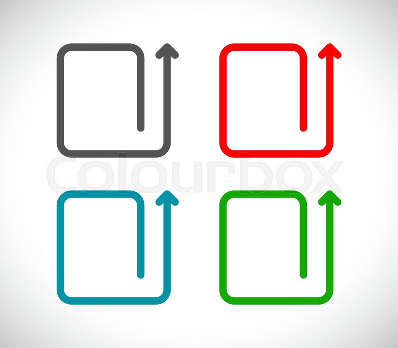 Rectangle arrow up direction icon | Stock vector | Colourbox
