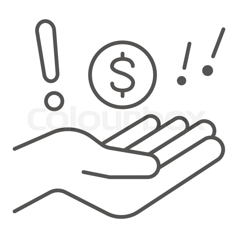 Hand With Dollar And Exclamation Thin Stock Vector Colourbox hand-with-dollar-and-exclamation-thin-stock-vector-colourbox