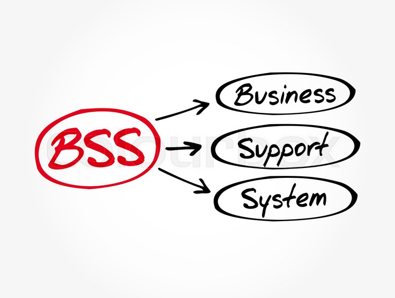 BSS Business Support System acronym, Stock vector Colourbox