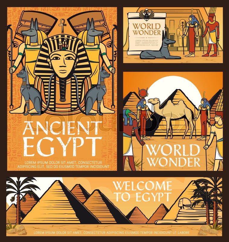 Ancient Egypt posters, vector Great Stock vector Colourbox