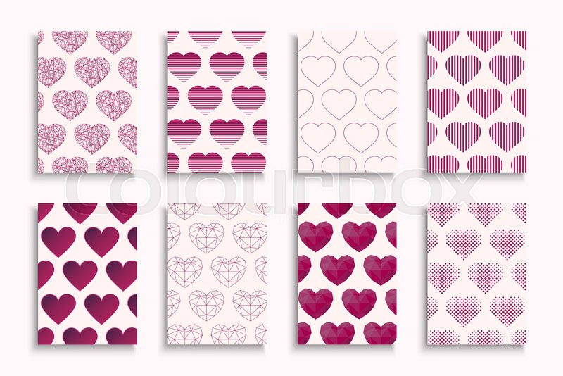 Collection of hearts covers, Stock vector Colourbox
