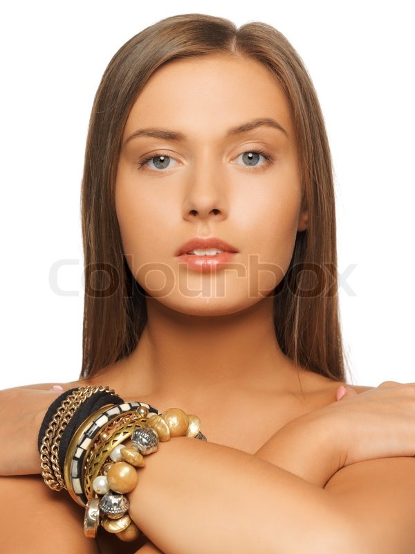 Beautiful woman with bracelets | Stock image | Colourbox